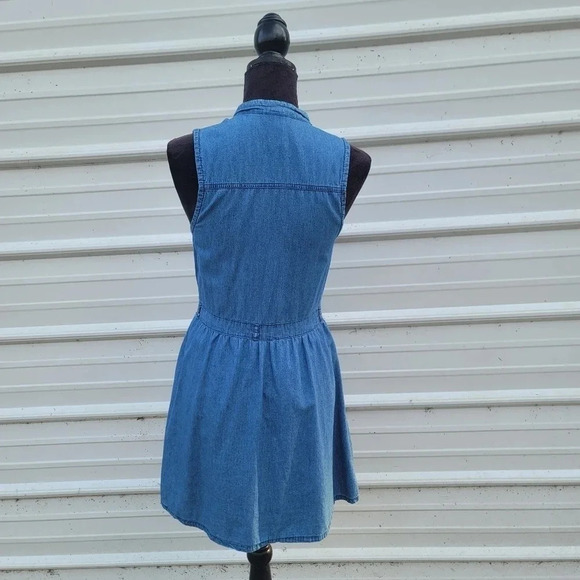 Rue 21 Womens Blue Sleeveless Button Front Denim Jean Soft Dress Sz S - Picture 6 of 9